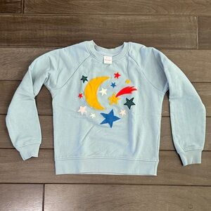 Hannah Andersson Blue Sweatshirt with Colorful Star and Moon Design